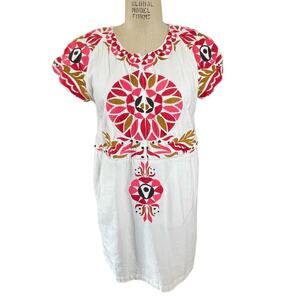 Antik Batik Embroidered Mini Dress Red Pink White Size 42/ US 10